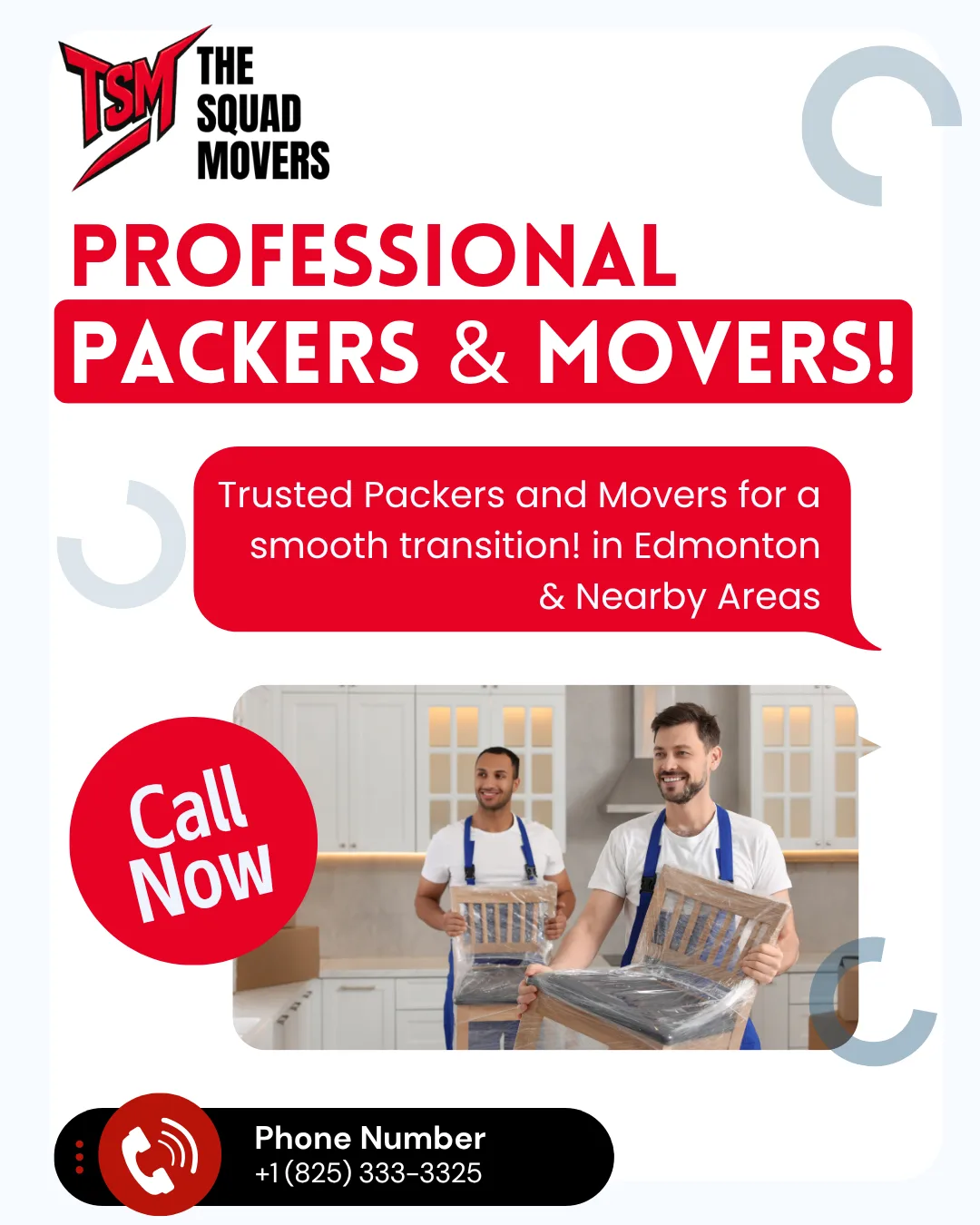 Furniture movers in Edmonton handling a couch